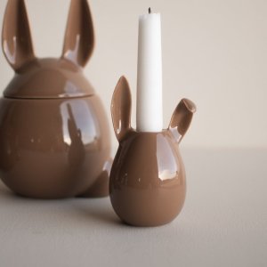Rabbit Candle Holder Shiny Nougat DBKD