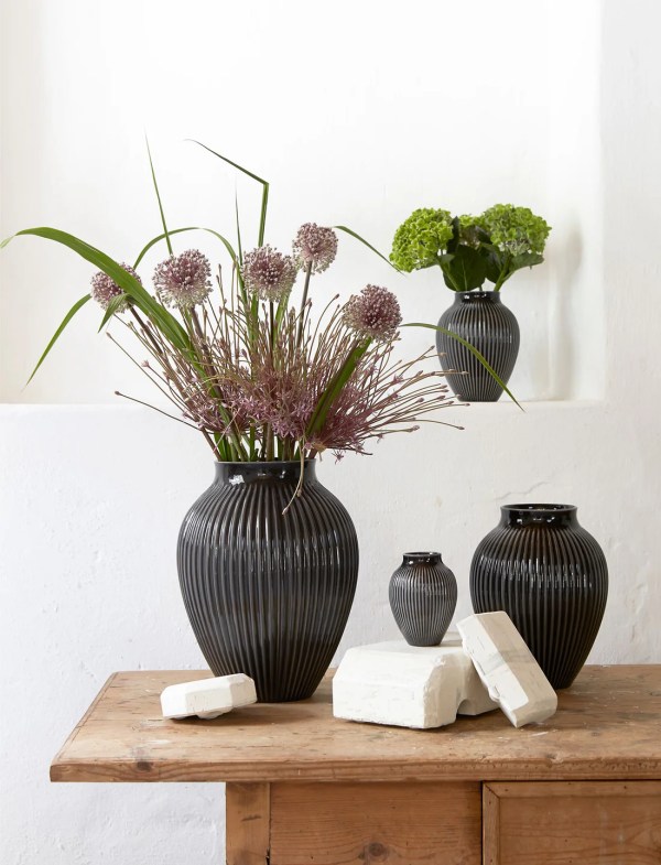 Knabstrup Vase Ripple Black