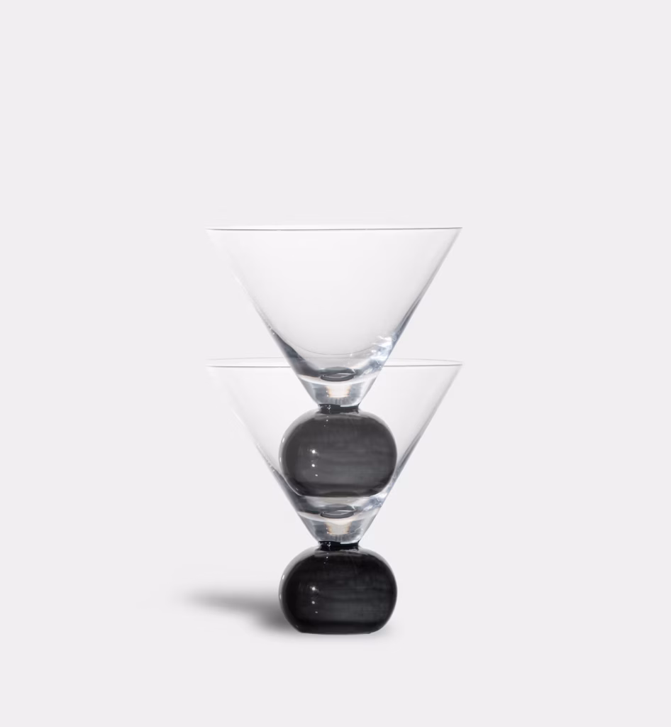 Glass Spice 2pcs/set Clear/Black