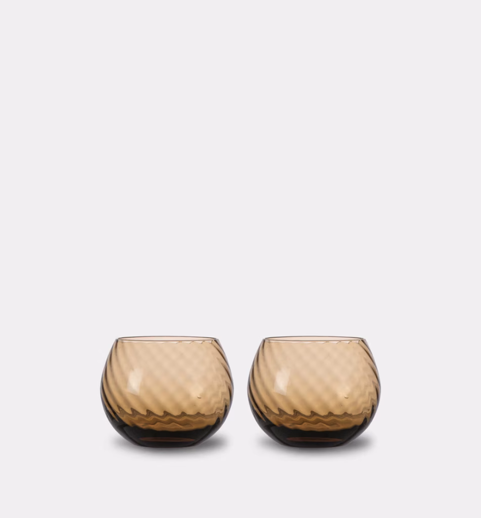 Water Glass Opacity 2pcs/set Brown