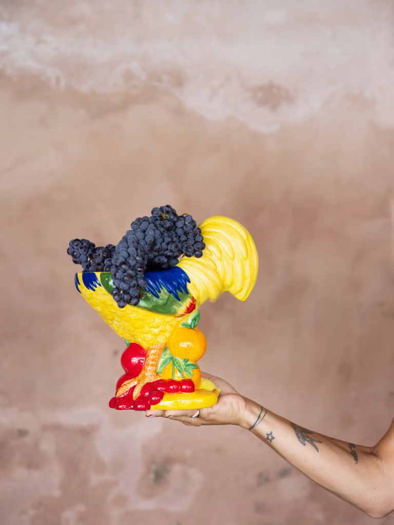 Bowl Fruity Rooster Multi Yellow