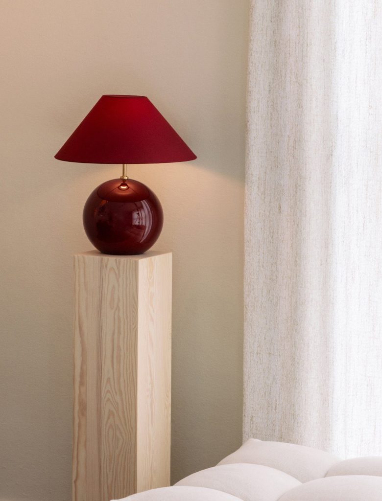 Bordslampa Iris 35 Burgundy